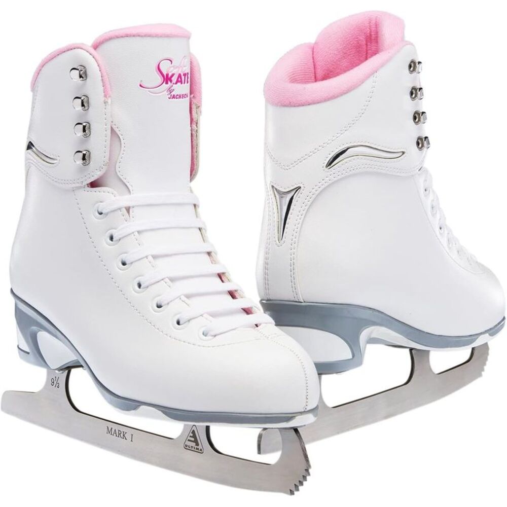 Jackson Ultima SoftSkate Womens Figure Ice Skates, Womens Size 4 - White/Pink